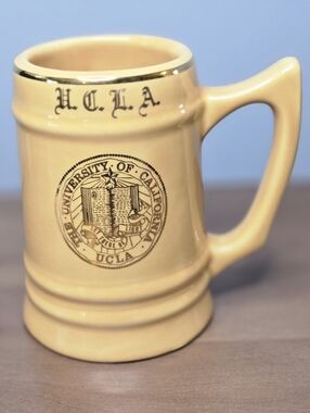 Vintage UCLA Ceramic Mug Stein W.C. Bunting Co. M12 Cream Gold California Bruins